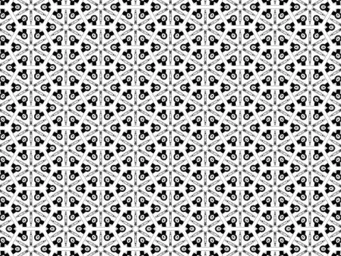 Textile pattern with white arrows and black triangles on a white background Stock Illustration