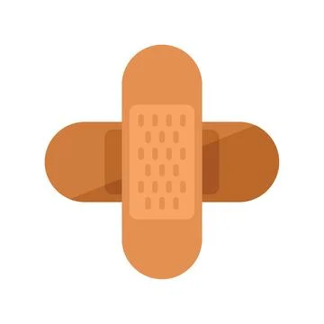 Textile plaster icon flat vector. Family health Stock Illustration