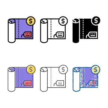 Textile price color icon vector pack Stock Illustration