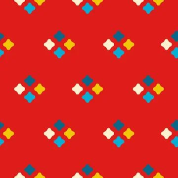 Textile print bright rhombuses repeat vector pattern. Stockillustratie