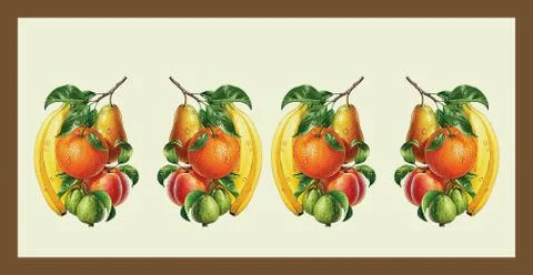 Textile Print Manually Illustrated Artwork Stock Illustration