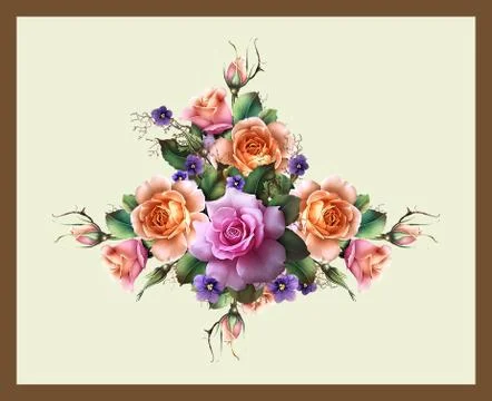 Textile Print Manually Illustrated Artwork Stock Illustration