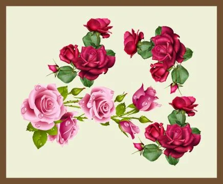 Textile Print Manually Illustrated Artwork Illustrazione stock