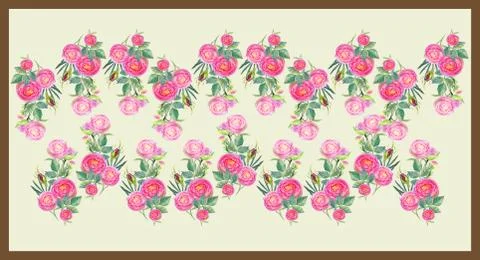 Textile Print Manually Illustrated Artwork Ilustração Stock