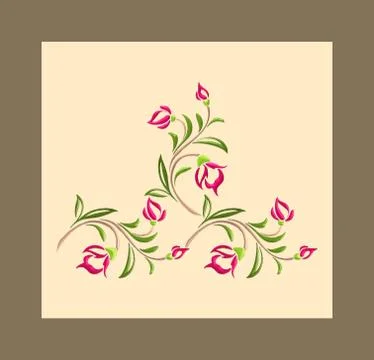 Textile Print Manually Illustrated Artwork Illustrazione stock