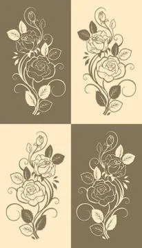 Textile Print Manually Illustrated Artwork Stock Illustration