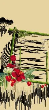 Textile Print Manually Illustrated Artwork Illustrazione stock