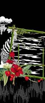 Textile Print Manually Illustrated Artwork Illustrazione stock