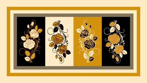 Textile Print Manually Illustrated Artwork Ilustração Stock
