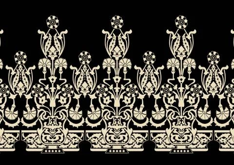 Textile Print Manually Illustrated Artwork Stock Illustration