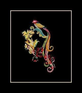 Textile Print Manually Illustrated Artwork Stock Illustration