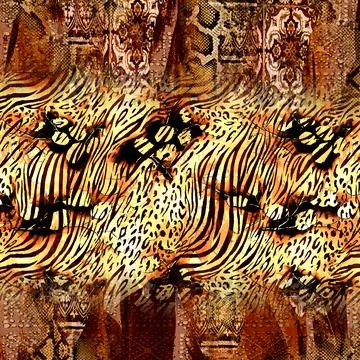 Textile printing patterns, combination fabric designs 스톡 일러스트