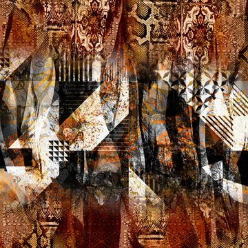 Textile printing patterns, combination fabric designs Stock Illustration