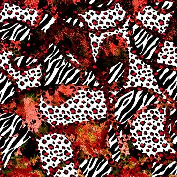 Textile printing patterns, combination fabric designs Stock Illustration