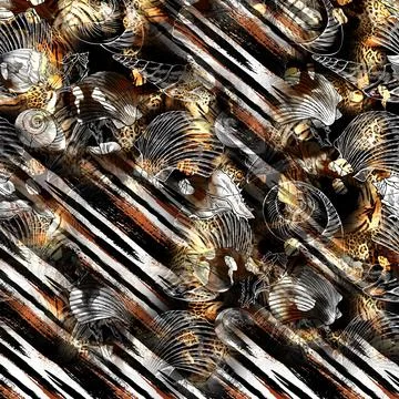 Textile printing patterns, combination fabric designs Illustrazione stock