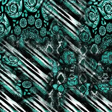 Textile printing patterns, combination fabric designs Stock Illustration