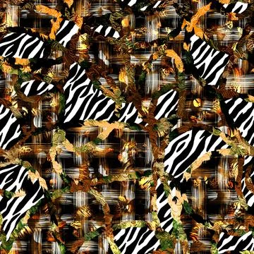 Textile printing patterns, combination fabric designs Stock Illustration