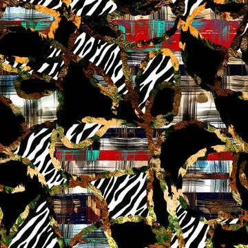 Textile printing patterns, combination fabric designs イラスト素材