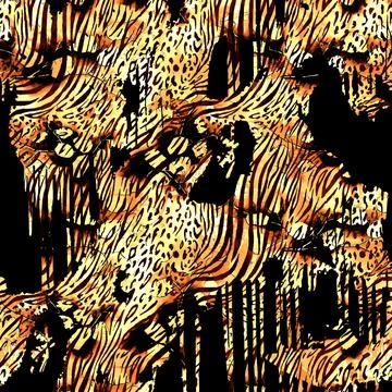 Textile printing patterns, combination fabric designs Illustrazione stock