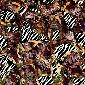 Textile printing patterns, combination fabric designs Stock Illustration