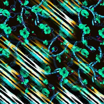 Textile printing patterns, combination fabric designs Stock Illustration