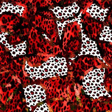 Textile printing patterns, combination fabric designs Stock Illustration