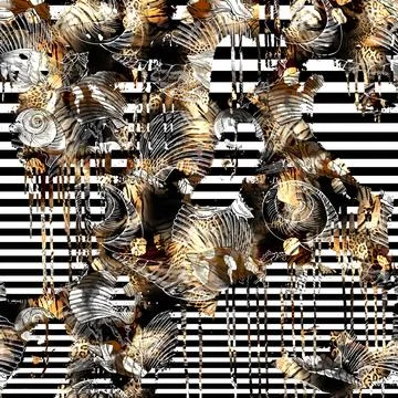 Textile printing patterns, combination fabric designs Ilustración de archivo