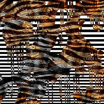 Textile printing patterns, combination fabric designs Stock Illustration