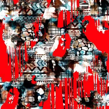 Textile printing patterns, combination fabric designs Stock Illustration