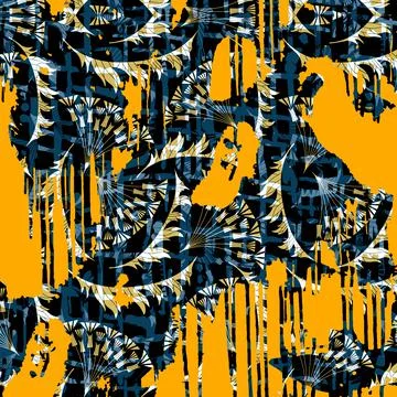 Textile printing patterns, combination fabric designs Illustrazione stock