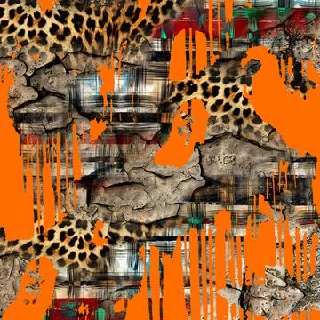 Textile printing patterns, combination fabric designs Stock Illustration