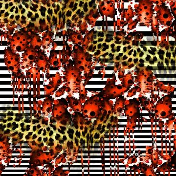 Textile printing patterns, combination fabric designs Stock Illustration