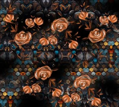 Textile printing,pattern illustration,for textile illustration Stock Illustration