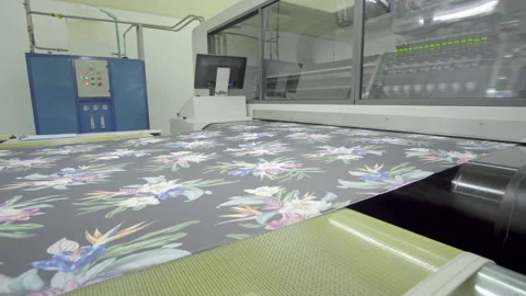 Textile process - printing - 4K Stock Footage 145670492