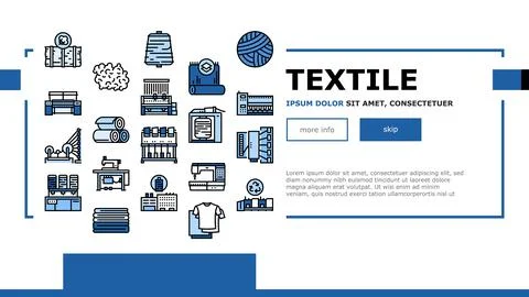 Textile Production Landing Header Vector Stock Illustration