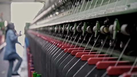 Textile Production Line Stock Footage 338119345
