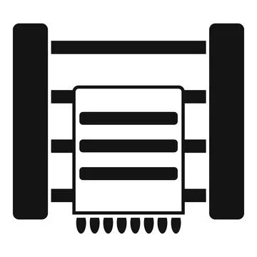 Textile production machine processing fabric material icon Stock Illustration