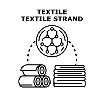 Textile production process creating fabric and material Stock Illustration