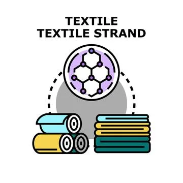 Textile production process creating fabric and material Stock Illustration