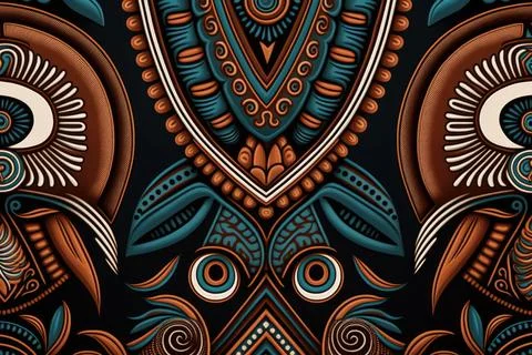 Textile repeat pattern of tribal seamless pattern, silk texture Stock Illustration