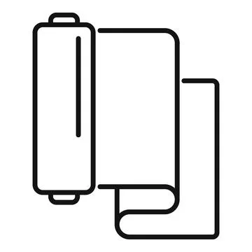 Textile roll icon representing fabric production Stock Illustration