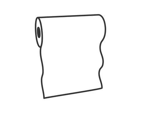 Textile roll vector icon. Paper tube illustration design for kitchen cleaning Stock Illustration