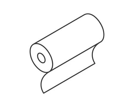 Textile roll vector icon. Paper tube illustration design for kitchen cleaning Stock Illustration