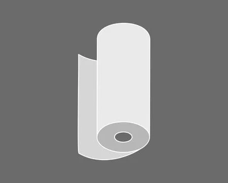 Textile roll vector icon. Paper tube illustration design for kitchen cleaning Stock Illustration