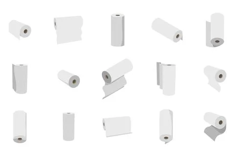 Textile roll vector icon. Paper tube illustration design for kitchen cleaning Stock Illustration