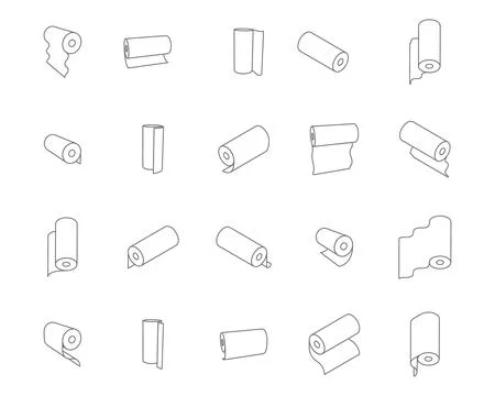 Textile roll vector icon. Paper tube illustration design for kitchen cleaning Stock Illustration