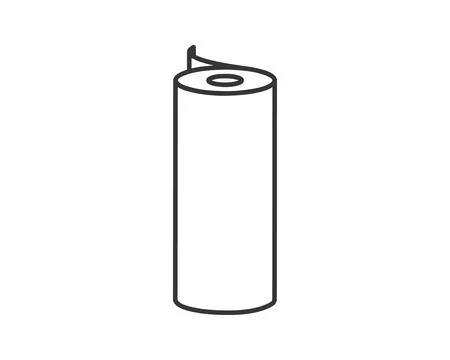 Textile roll vector icon. Paper tube illustration design for kitchen cleaning Stock Illustration