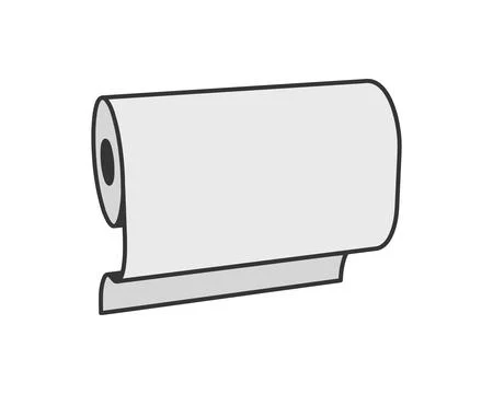 Textile roll vector icon. Paper tube illustration design for kitchen cleaning Stock Illustration