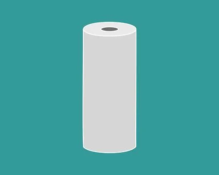 Textile roll vector icon. Paper tube illustration design for kitchen cleaning Stock Illustration