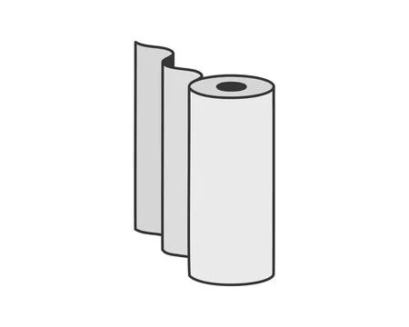 Textile roll vector icon. Paper tube illustration design for kitchen cleaning Stock Illustration